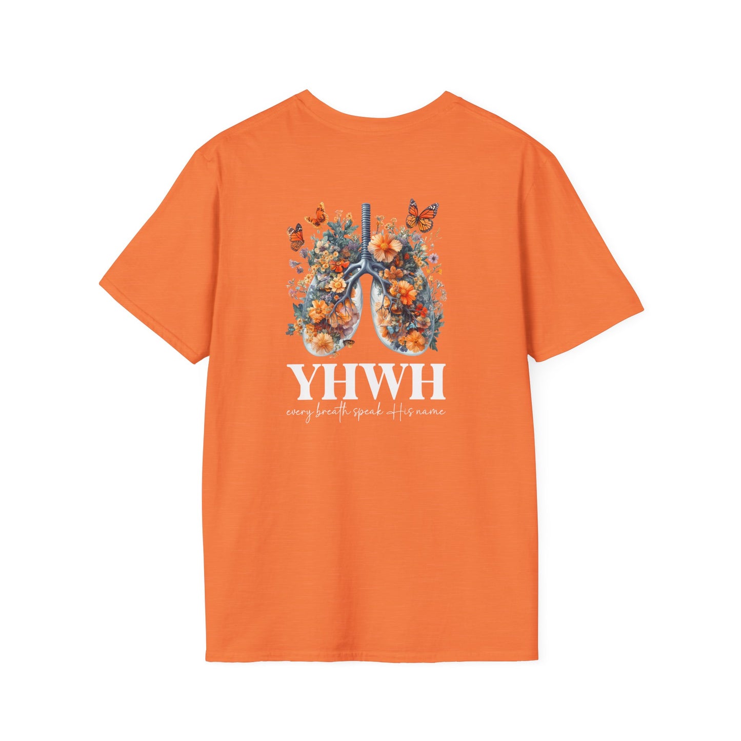 Floral Lungs YHWH Unisex Soft Style T-Shirt - Nature-Inspired Design