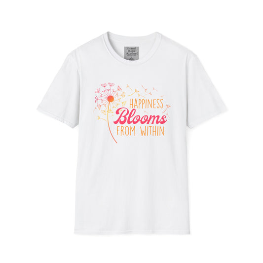 Happiness Blooms Unisex Softstyle T-Shirt - Positive Vibes Tee