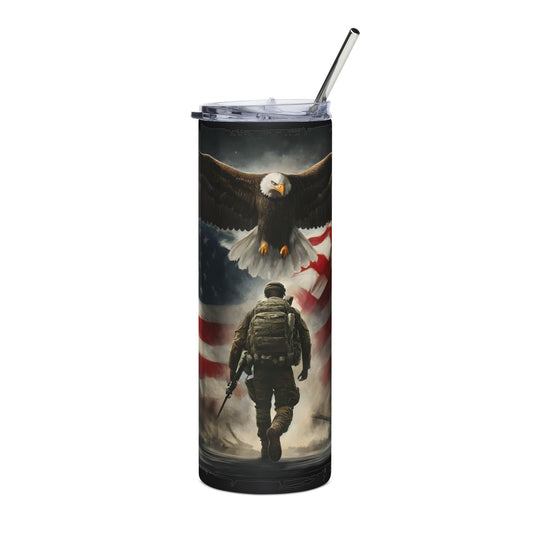 Patriotic Military, Eagle, Flag Tumbler - 20oz