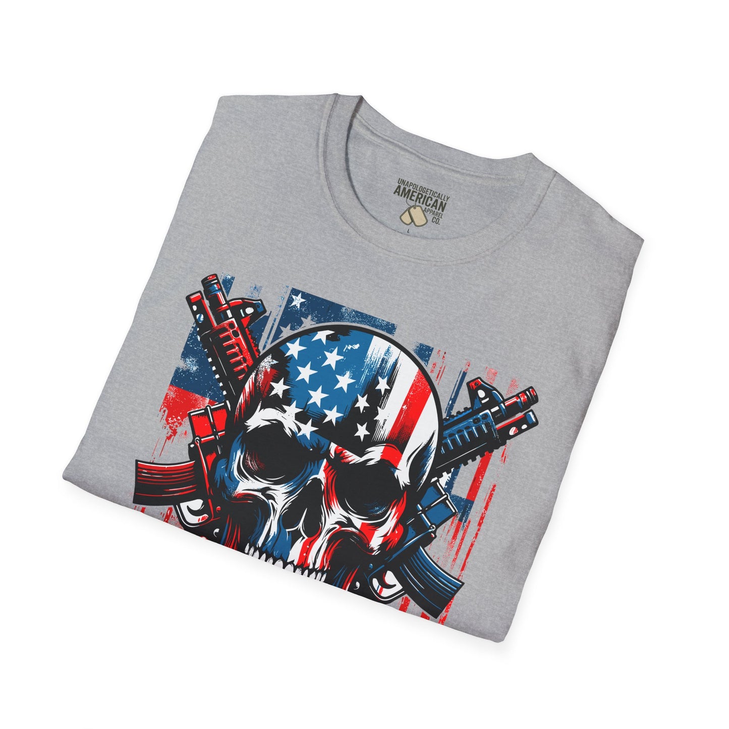 Patriotic Skull Unisex T-Shirt - Bold Design for Independence Day, Halloween, Gift for Veterans, Outdoor Events, Casual Wear