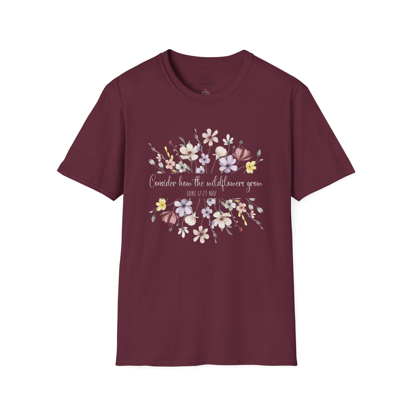 Floral Print Unisex Softstyle T-Shirt - Perfect for Casual Outings and Special Occasions