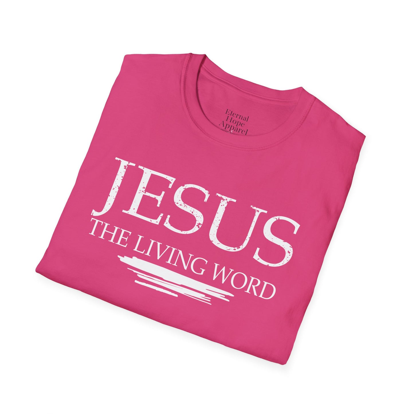Jesus The Living Word Unisex Softstyle T-Shirt - Faith-Based Apparel