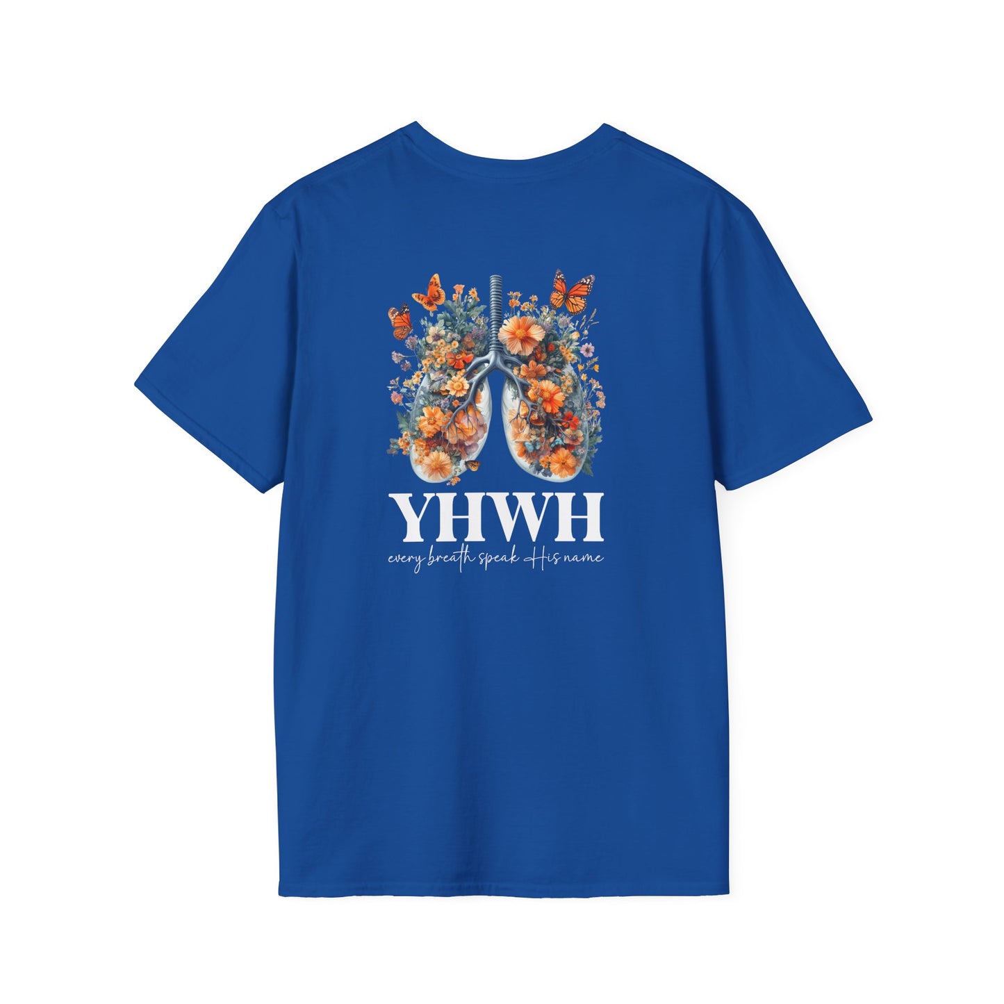 Floral Lungs YHWH Unisex Soft Style T-Shirt - Nature-Inspired Design