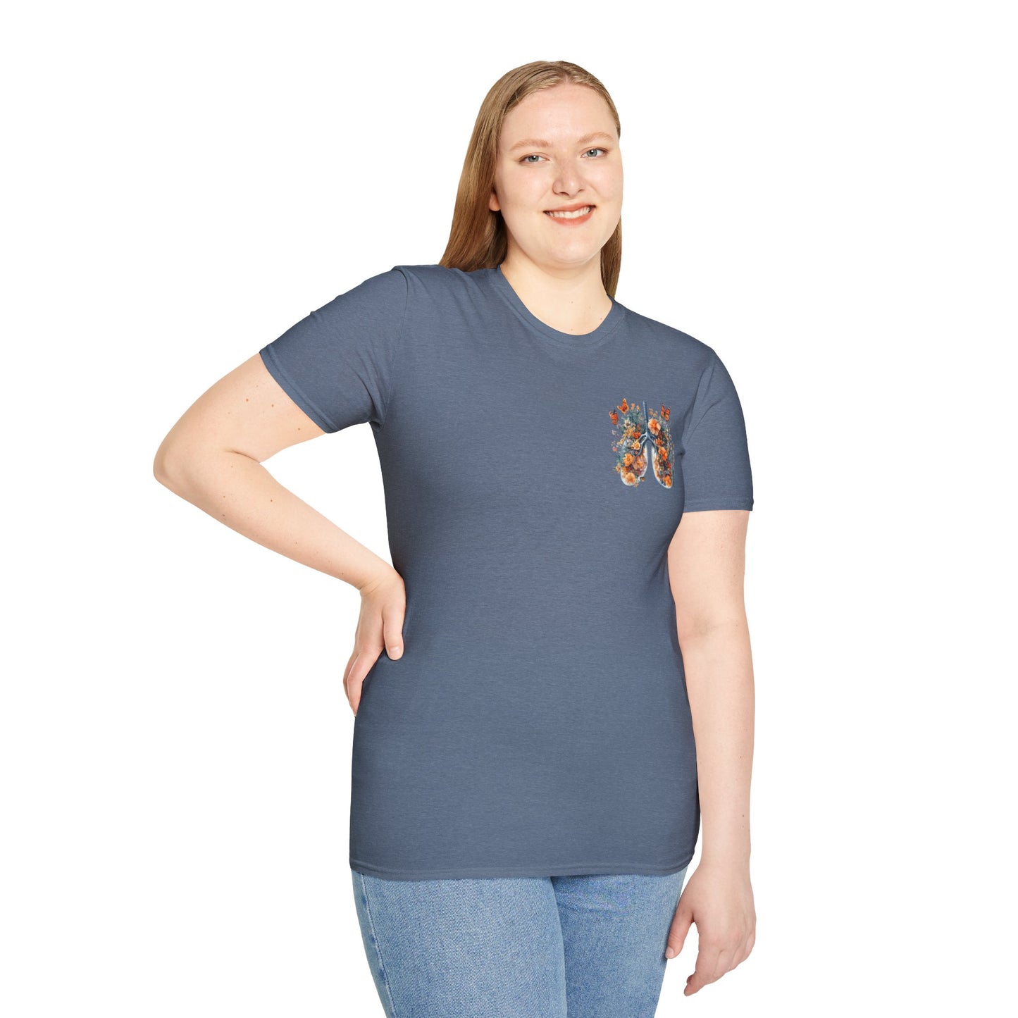 Floral Lungs YHWH Unisex Soft Style T-Shirt - Nature-Inspired Design