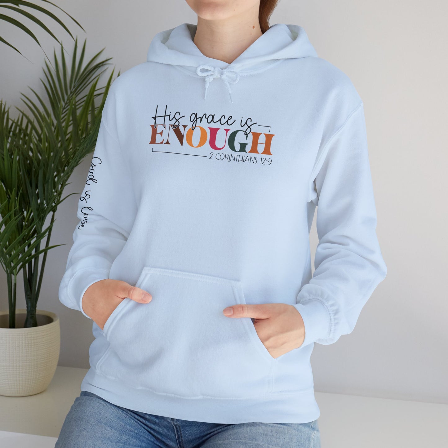 Inspirational Unisex Hooded Sweatshirt - "His Grace Is Enough"