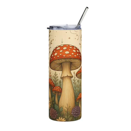 Whimsical Mushroom Stainless Steel Tumbler,