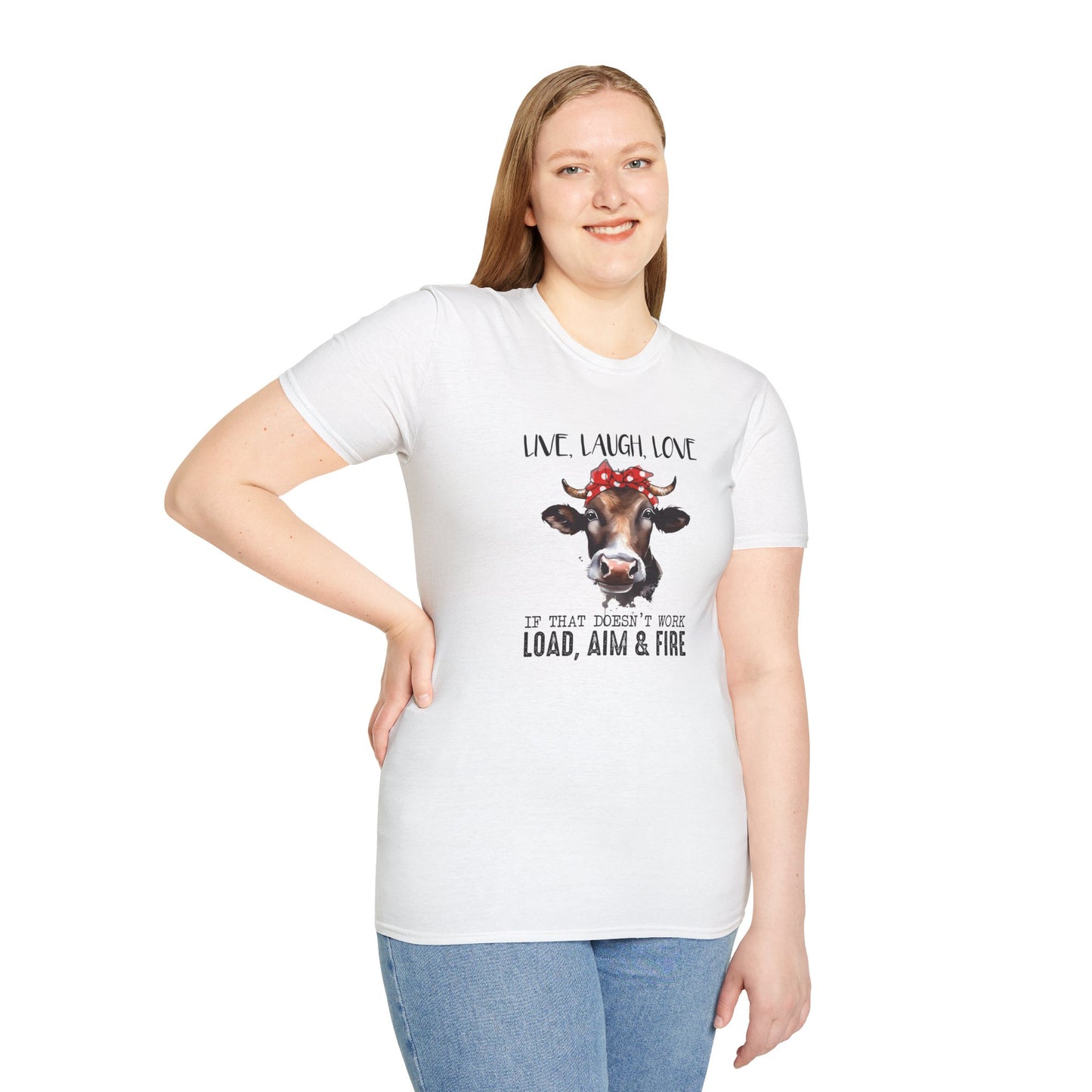 Live Laugh Love Cow T-Shirt for Farm Lovers