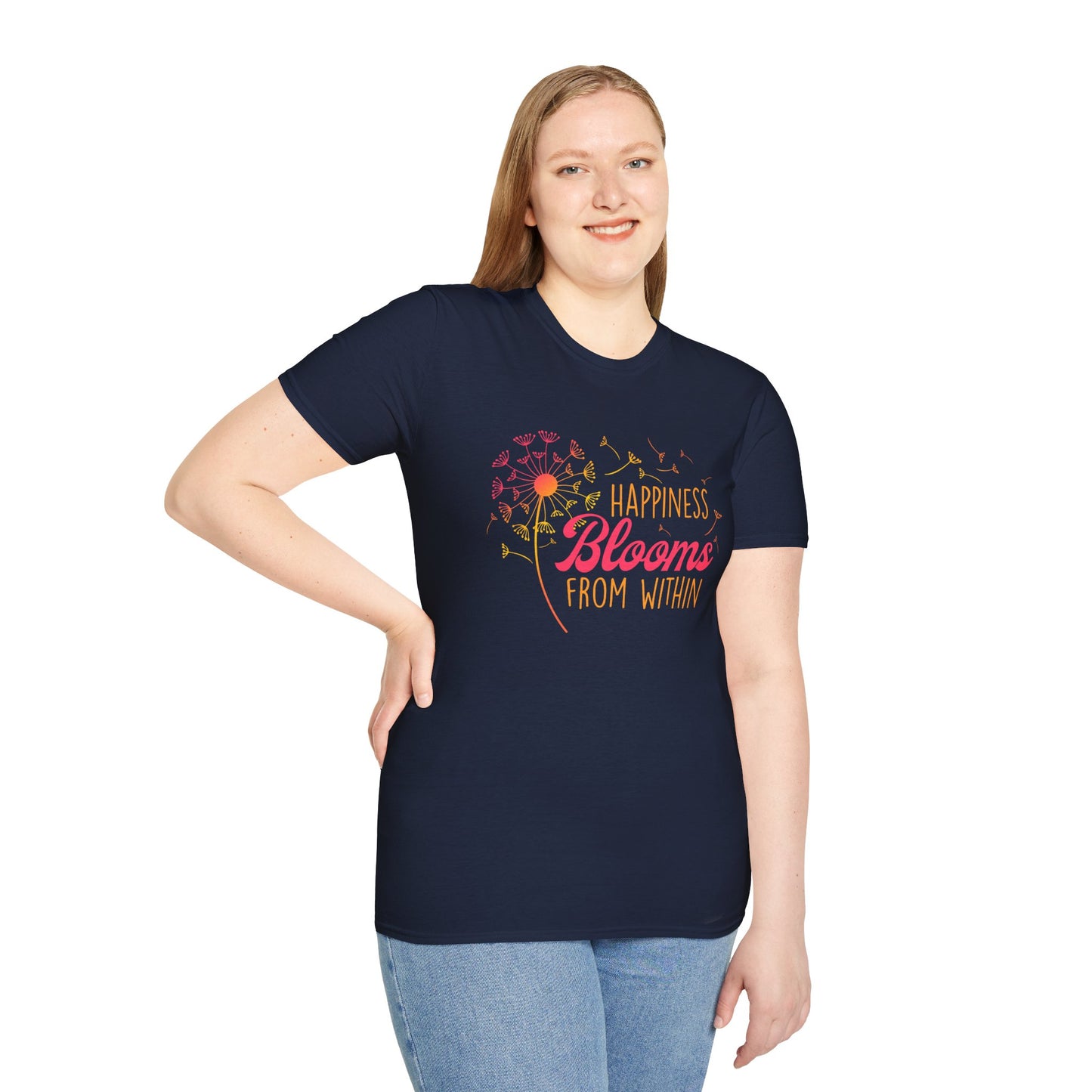 Happiness Blooms Unisex Softstyle T-Shirt - Positive Vibes Tee