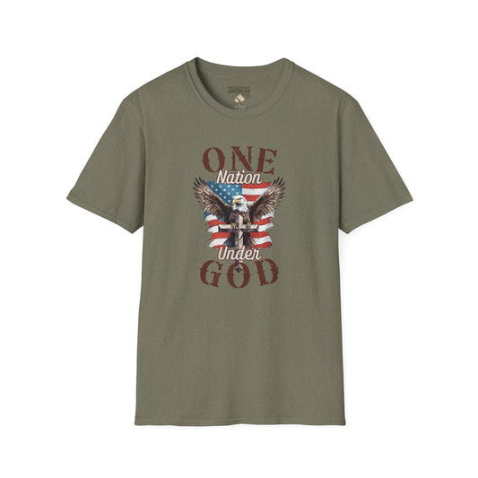 Patriotic Unisex T-Shirt - One Nation Under God, Casual Wear, American Pride Shirt, Gift for Veterans, Independence Day Tee