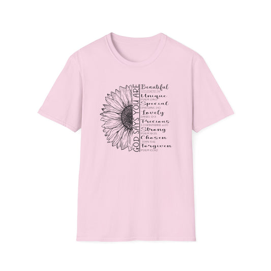 Sunflower Inspirational T-Shirt - Beautiful, Unique, Special Quotes