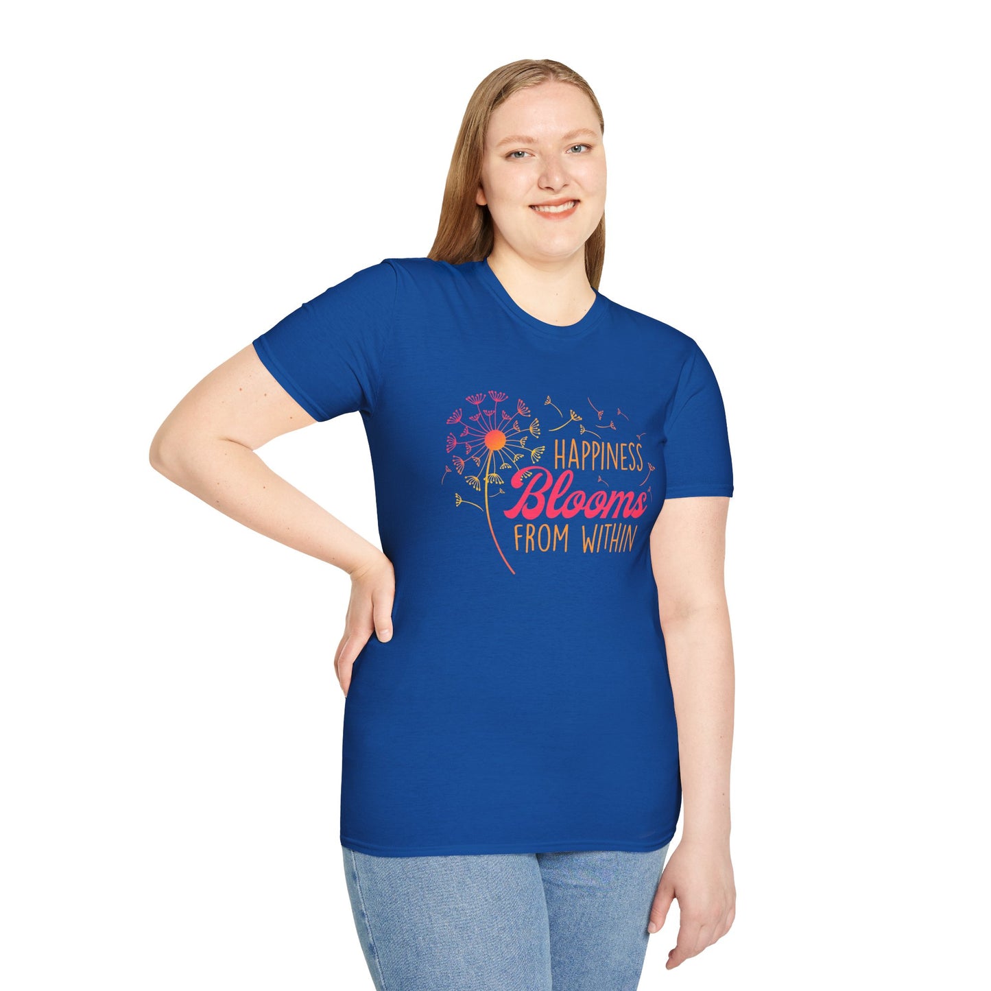 Happiness Blooms Unisex Softstyle T-Shirt - Positive Vibes Tee