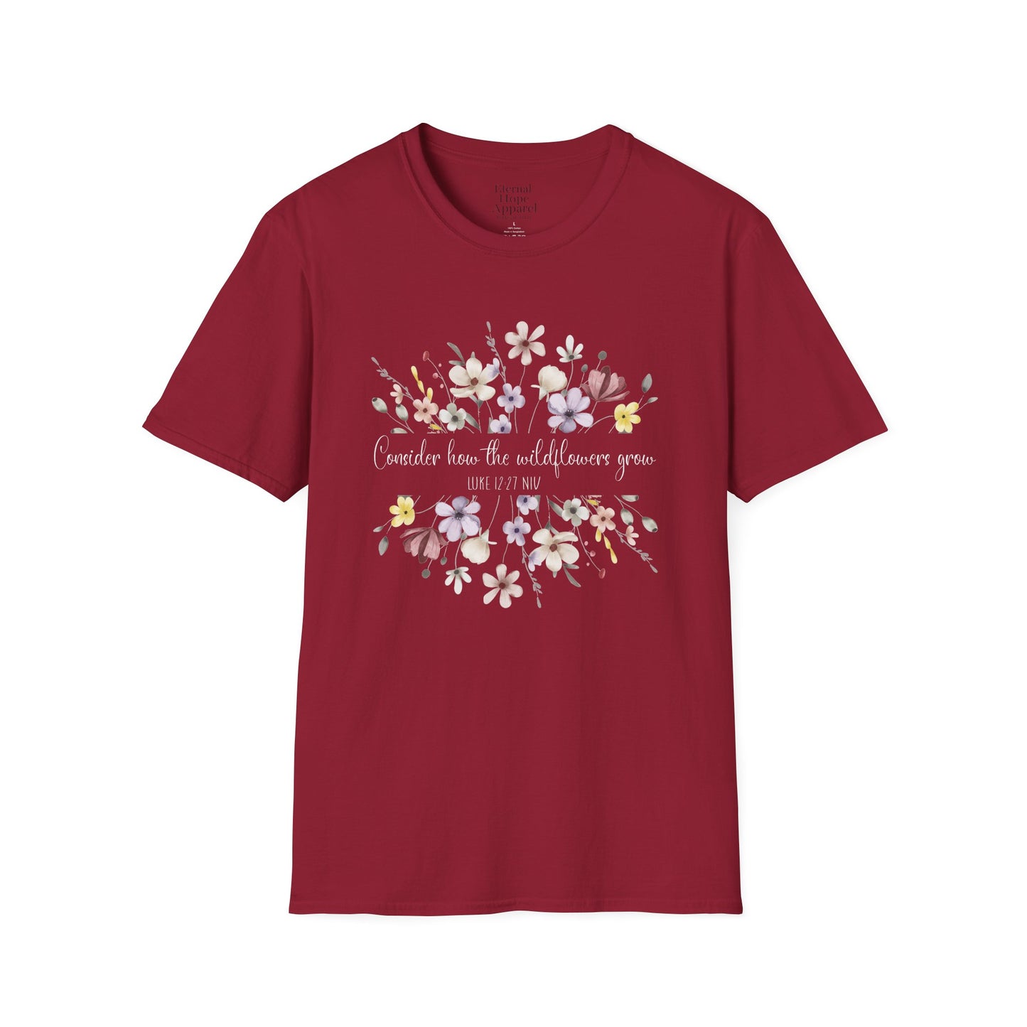 Floral Print Unisex Softstyle T-Shirt - Perfect for Casual Outings and Special Occasions