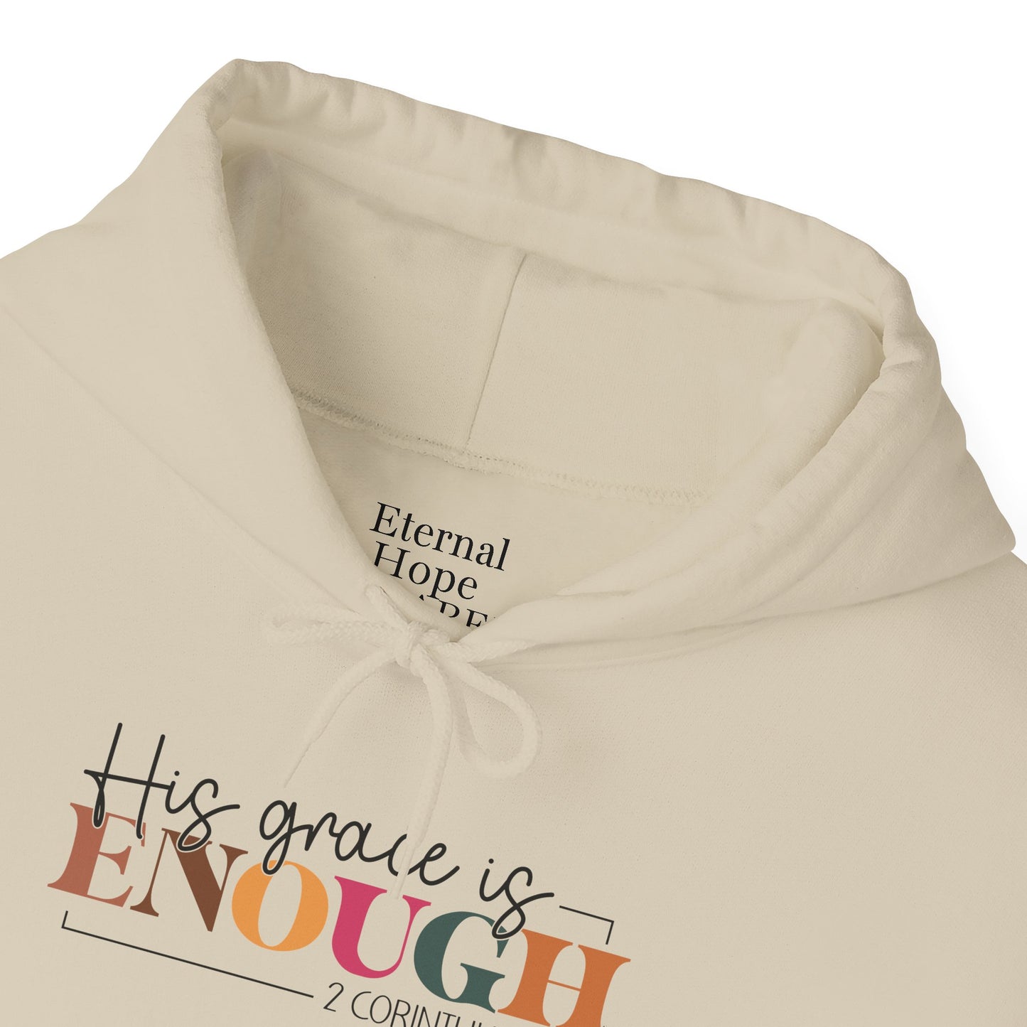 Inspirational Unisex Hooded Sweatshirt - "His Grace Is Enough"