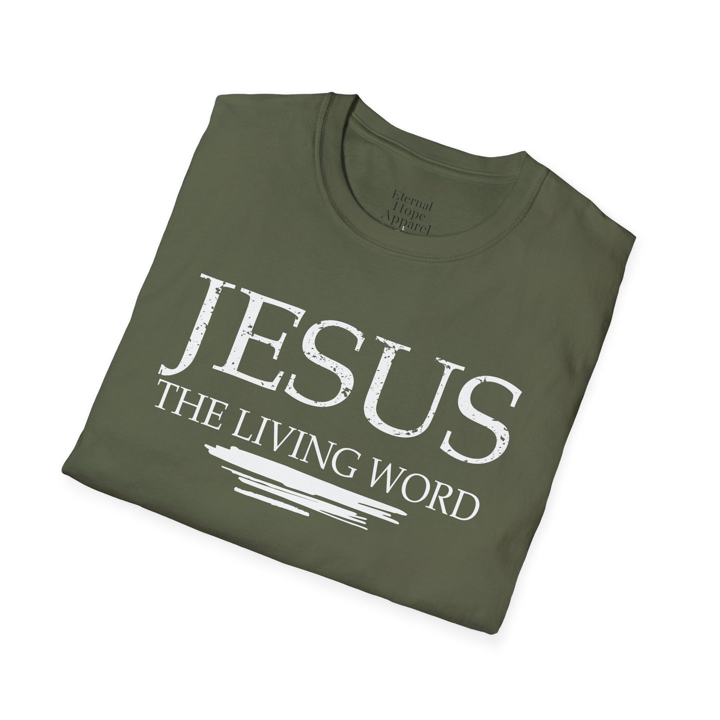Jesus The Living Word Unisex Softstyle T-Shirt - Faith-Based Apparel
