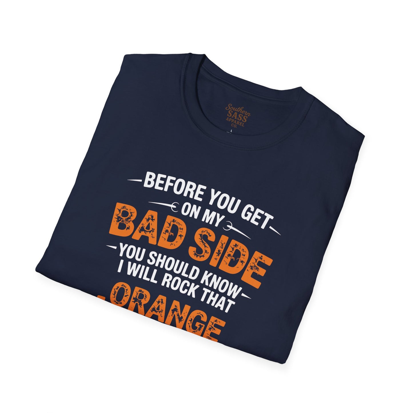 Rock Your Style with 'Bad Side' Orange Jumpsuit Quote