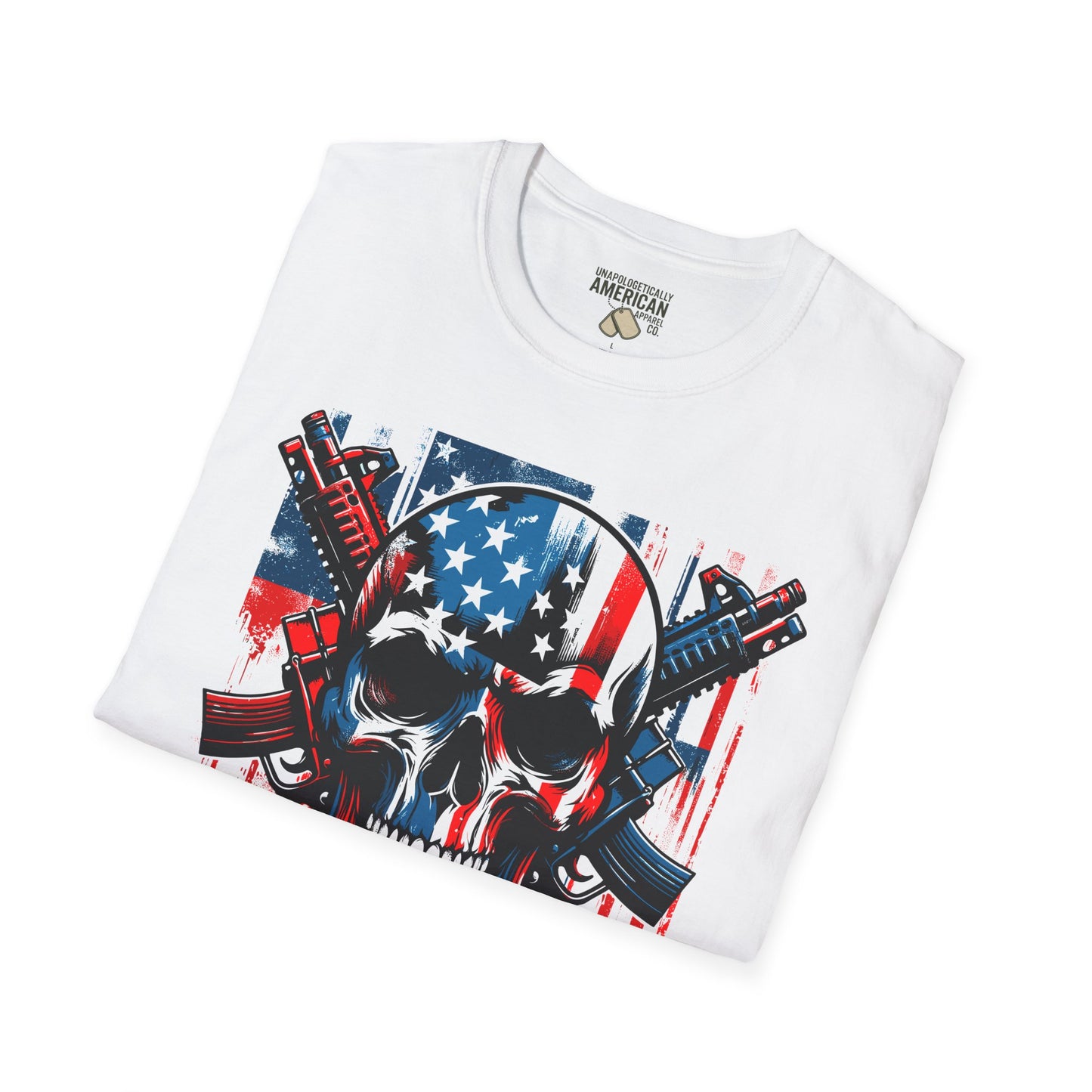 Patriotic Skull Unisex T-Shirt - Bold Design for Independence Day, Halloween, Gift for Veterans, Outdoor Events, Casual Wear