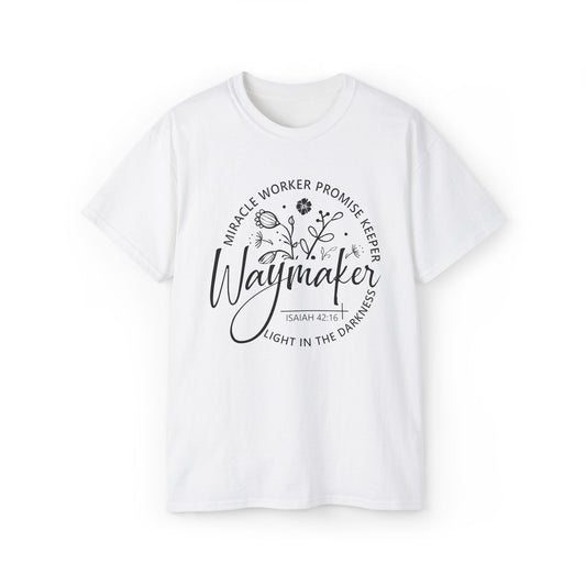 Floral Tee, Waymaker Miracle Worker Promise Keeper Light in the Darkness Shirt