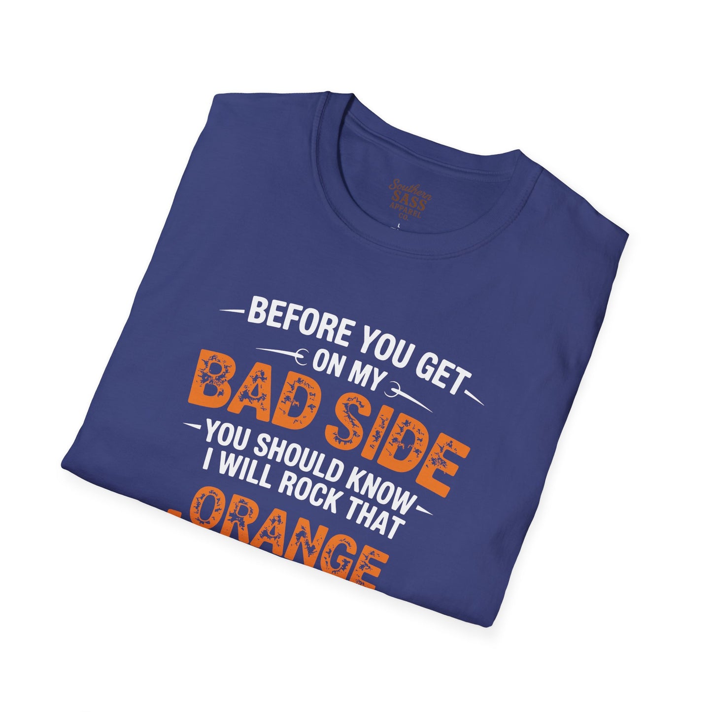 Rock Your Style with 'Bad Side' Orange Jumpsuit Quote