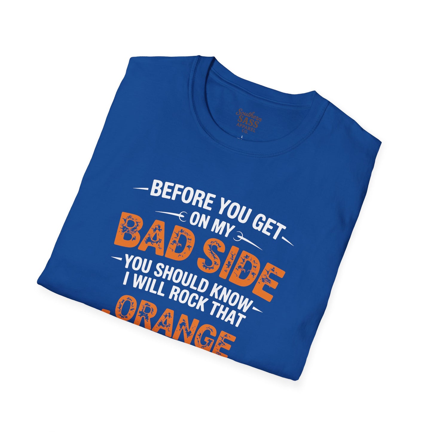 Rock Your Style with 'Bad Side' Orange Jumpsuit Quote
