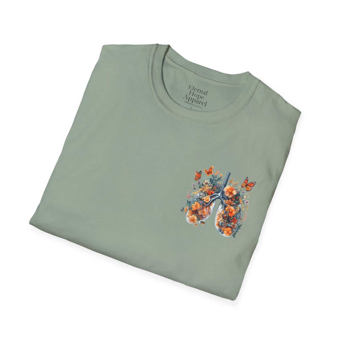 Floral Lungs YHWH Unisex Soft Style T-Shirt - Nature-Inspired Design