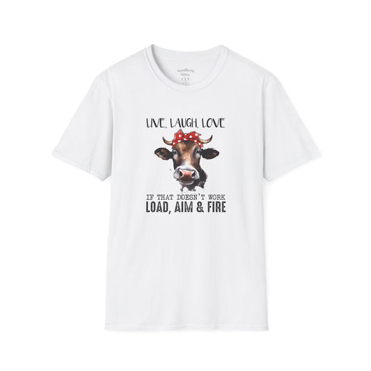 Live Laugh Love Cow T-Shirt for Farm Lovers