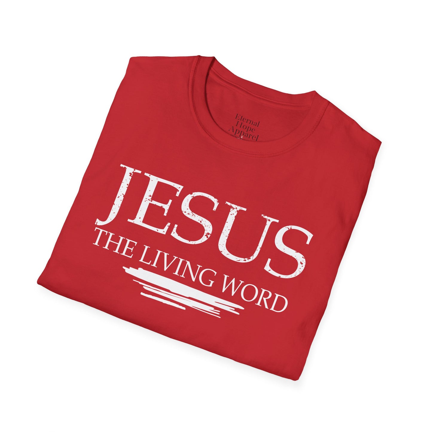 Jesus The Living Word Unisex Softstyle T-Shirt - Faith-Based Apparel