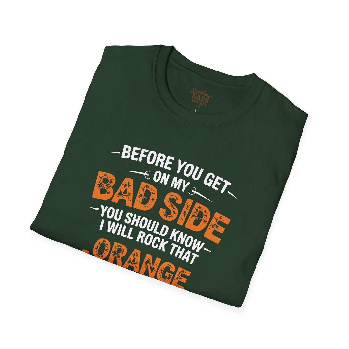 Rock Your Style with 'Bad Side' Orange Jumpsuit Quote