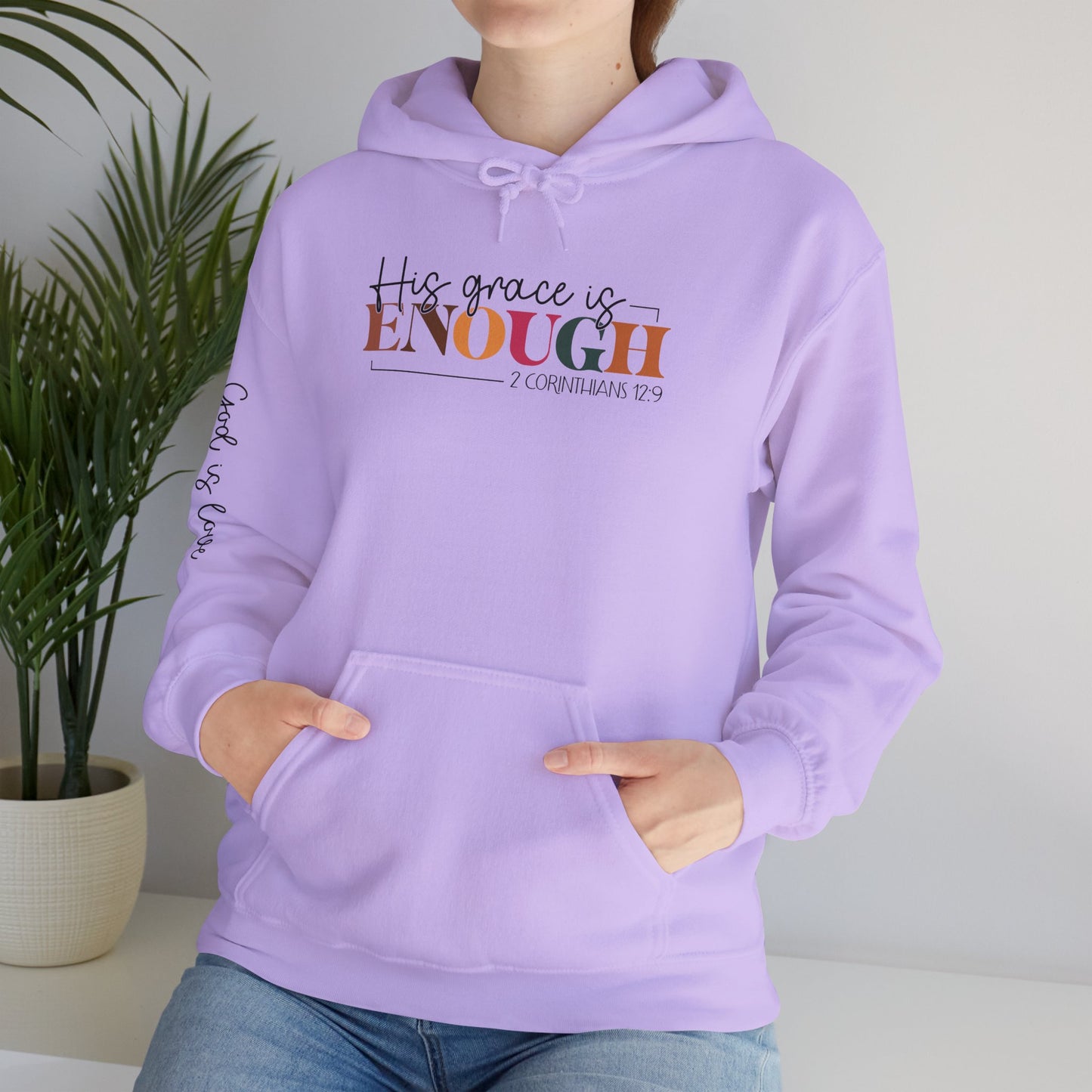 Inspirational Unisex Hooded Sweatshirt - "His Grace Is Enough"