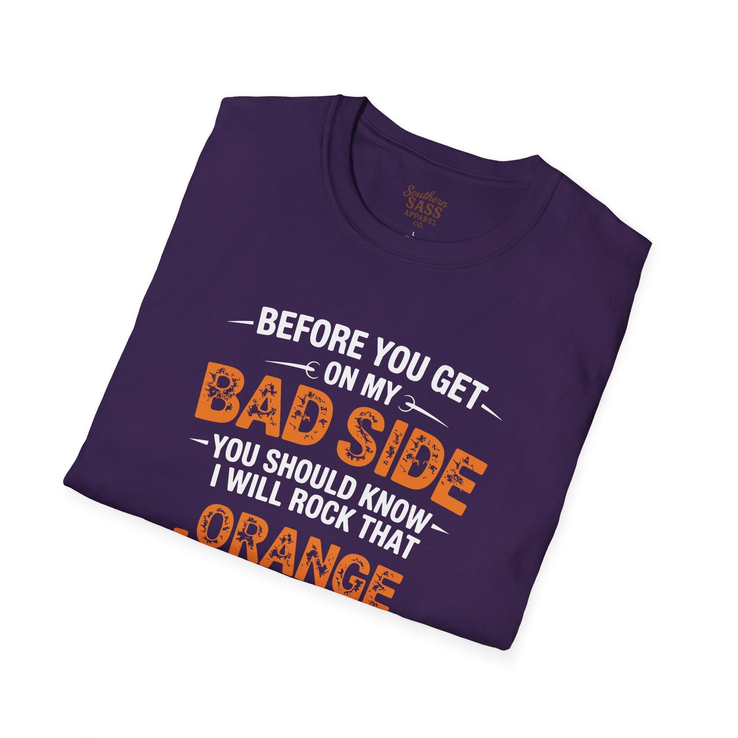 Rock Your Style with 'Bad Side' Orange Jumpsuit Quote