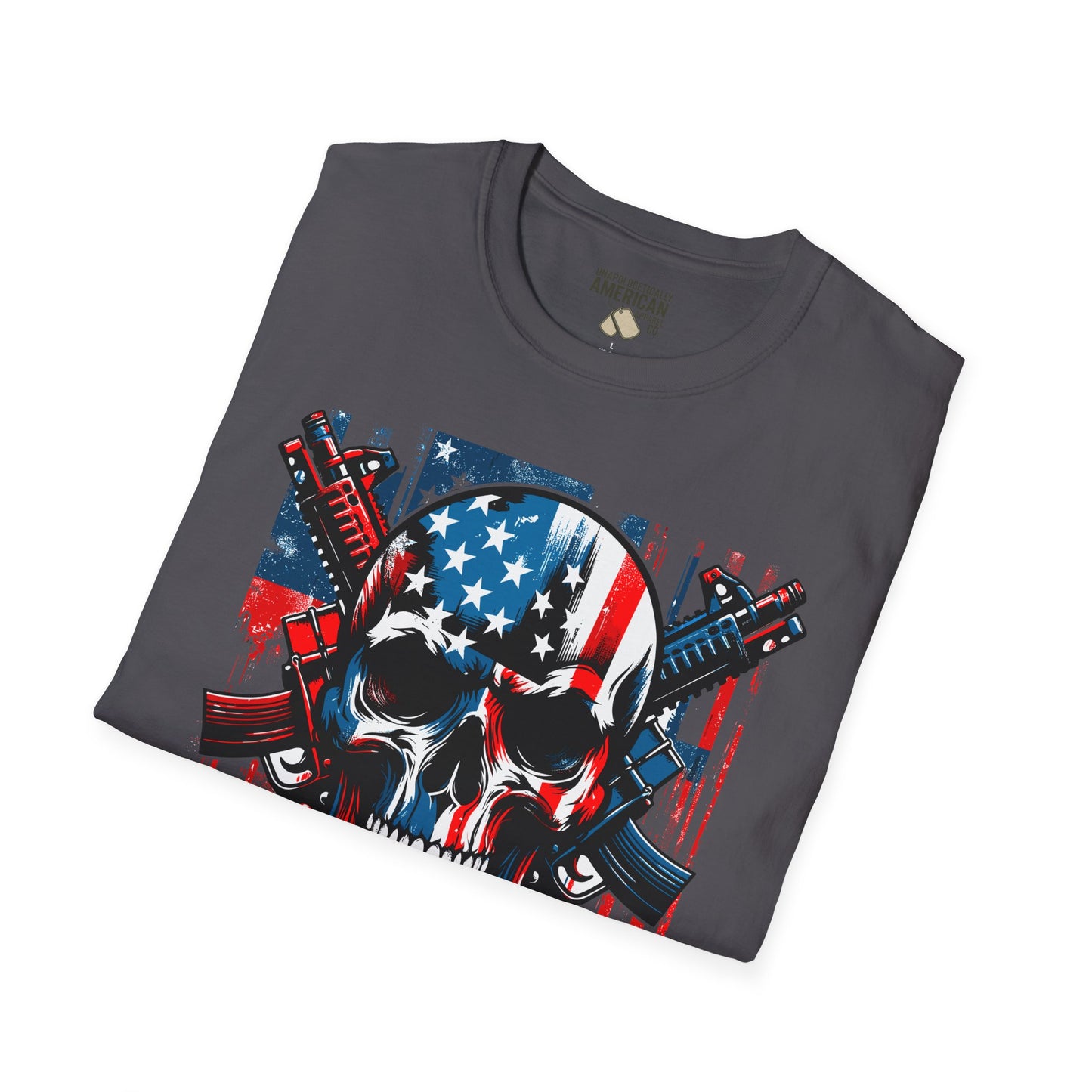 Patriotic Skull Unisex T-Shirt - Bold Design for Independence Day, Halloween, Gift for Veterans, Outdoor Events, Casual Wear