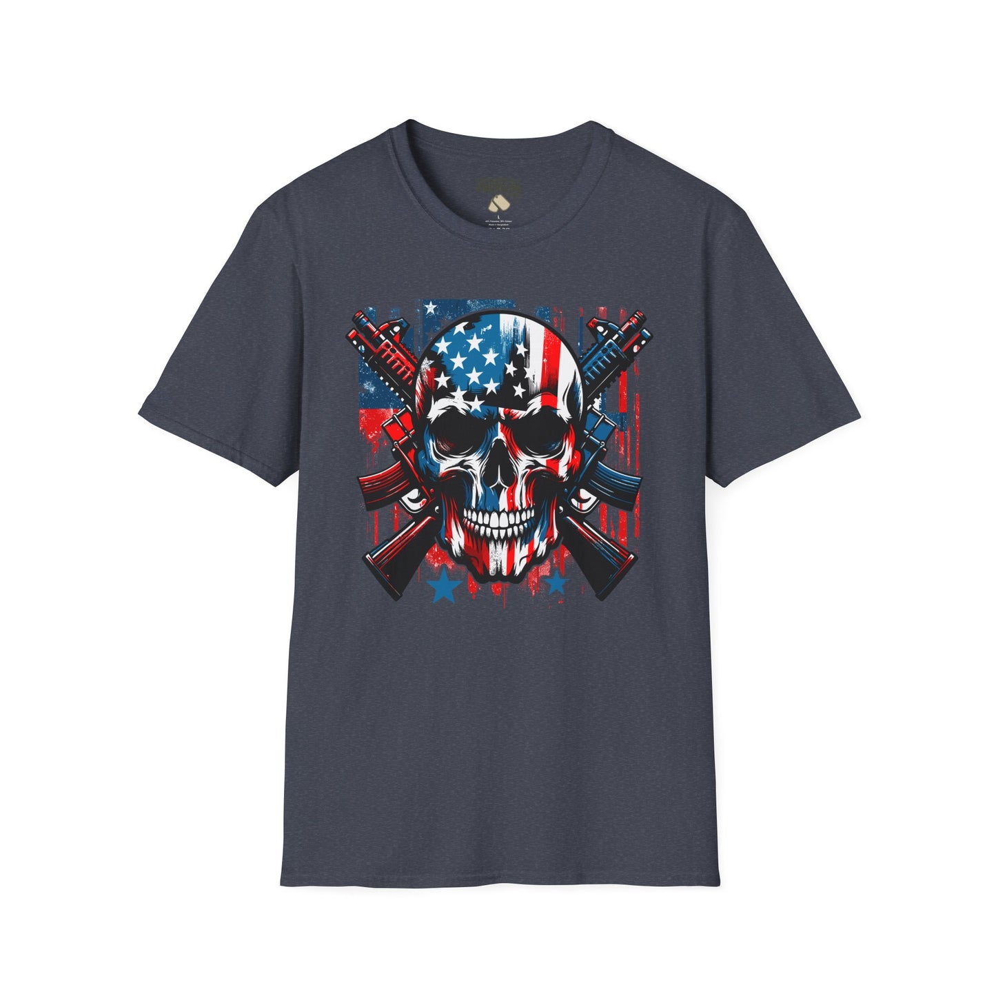Patriotic Skull Unisex T-Shirt - Bold Design for Independence Day, Halloween, Gift for Veterans, Outdoor Events, Casual Wear