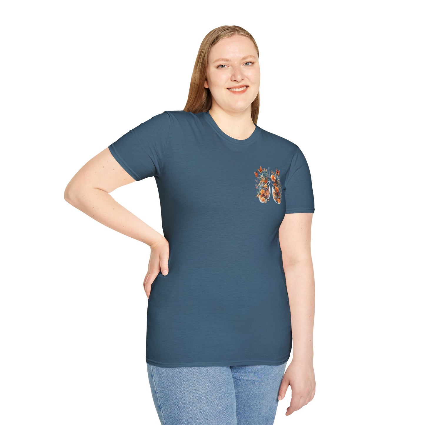 Floral Lungs YHWH Unisex Soft Style T-Shirt - Nature-Inspired Design