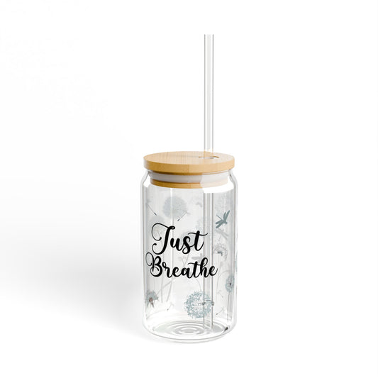 Just Breath Floral Sipper Glass