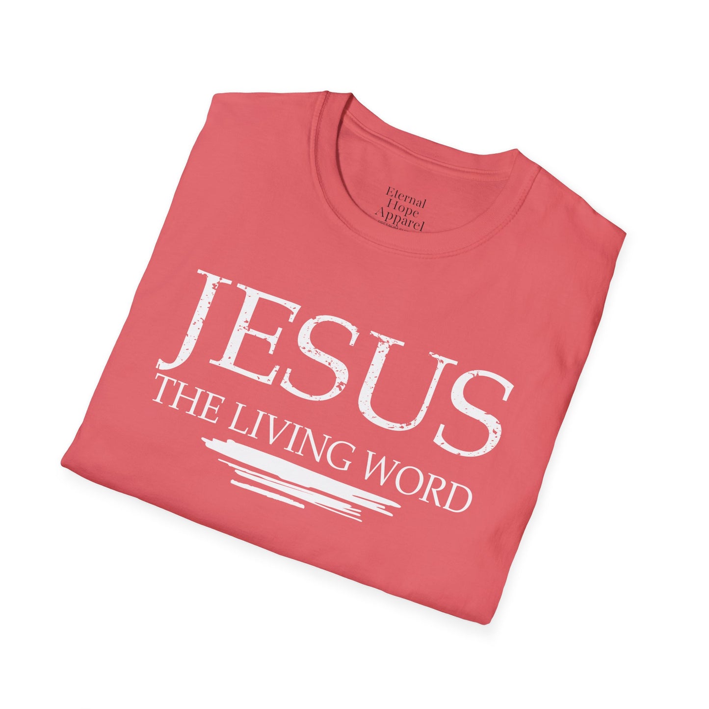 Jesus The Living Word Unisex Softstyle T-Shirt - Faith-Based Apparel
