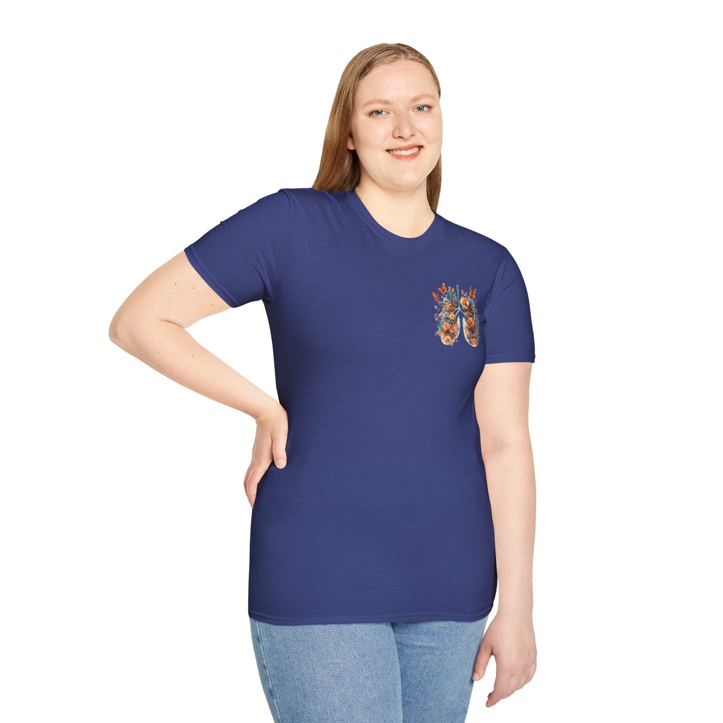 Floral Lungs YHWH Unisex Soft Style T-Shirt - Nature-Inspired Design