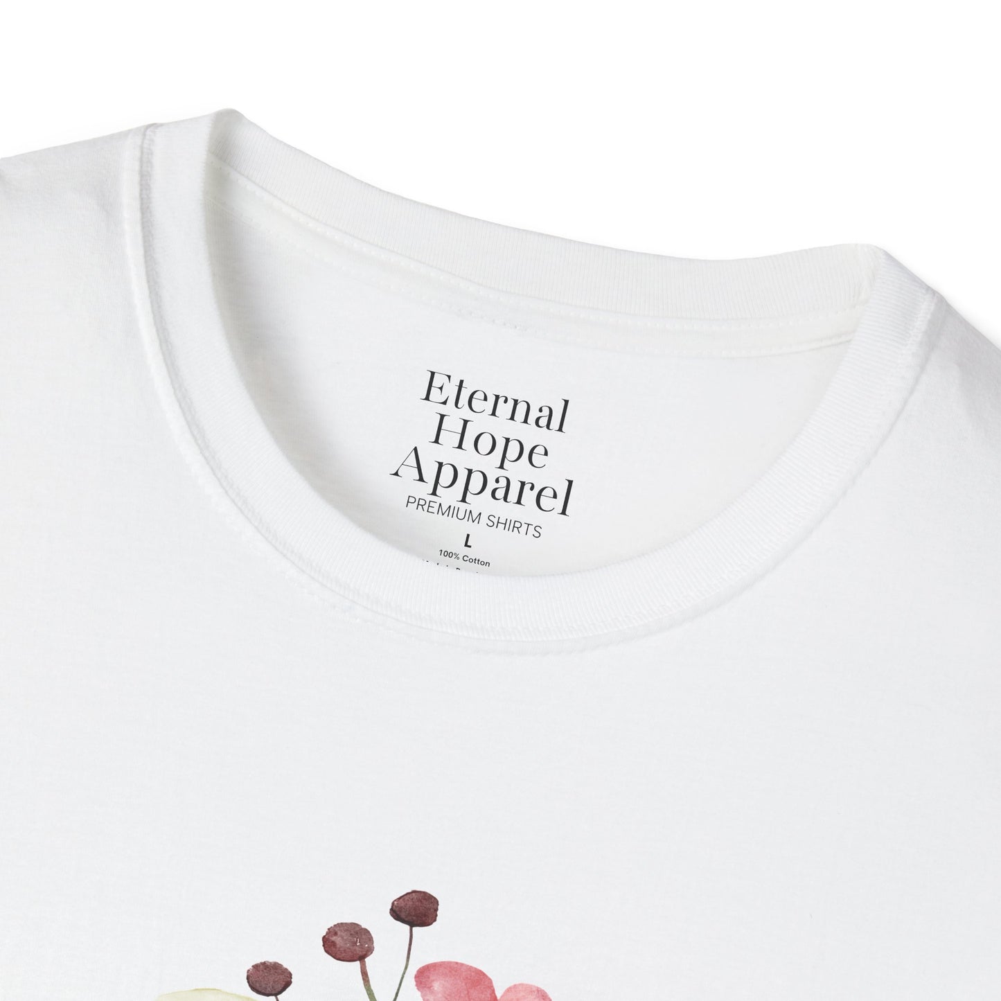 Rooted in Jesus Floral T-Shirt - Unisex Softstyle Tee for Faith and Comfort