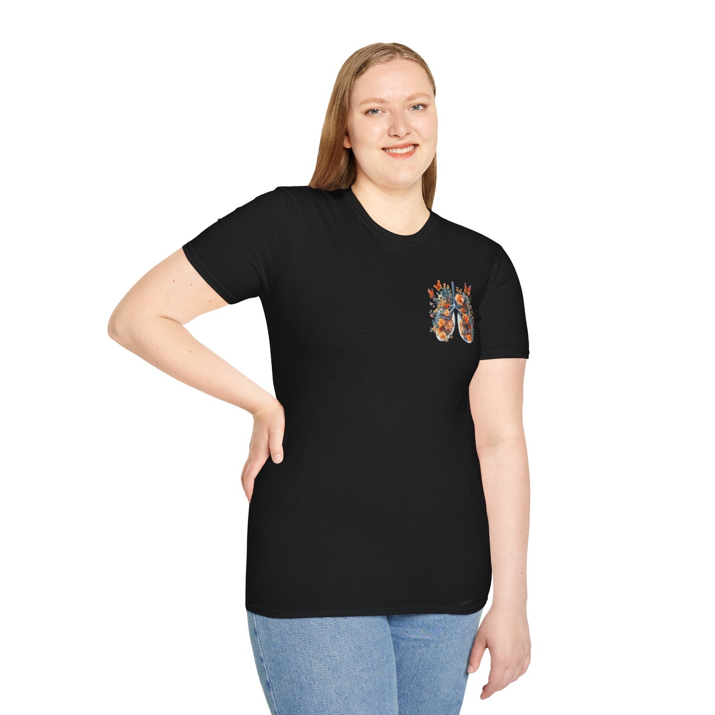 Floral Lungs YHWH Unisex Soft Style T-Shirt - Nature-Inspired Design