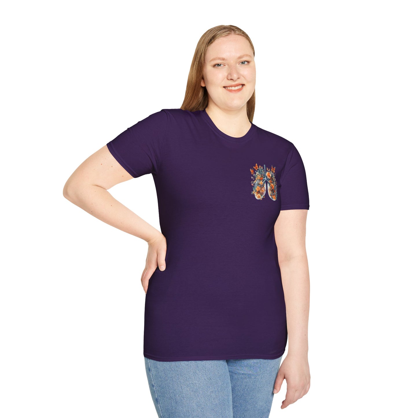 Floral Lungs YHWH Unisex Soft Style T-Shirt - Nature-Inspired Design