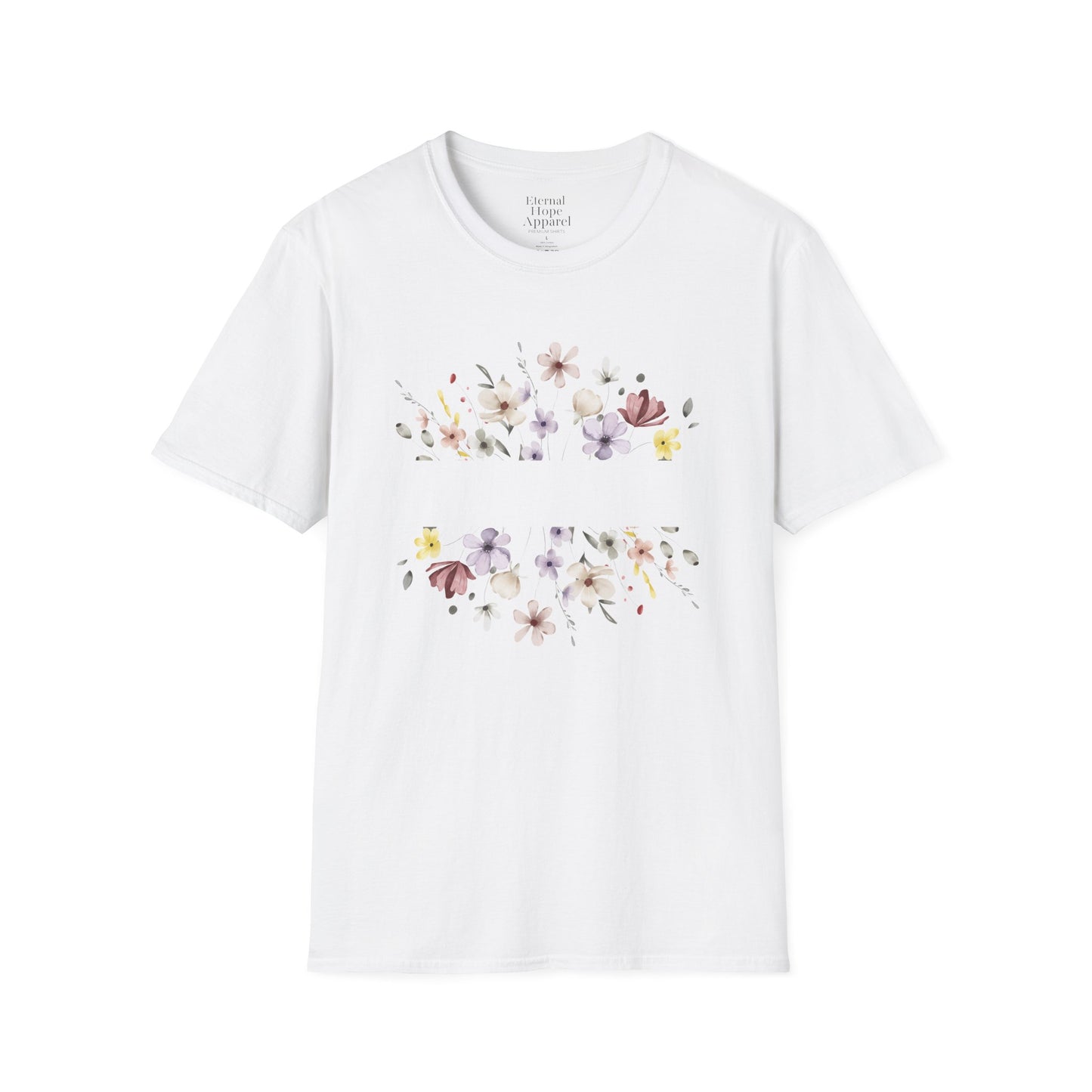 Floral Print Unisex Softstyle T-Shirt - Perfect for Casual Outings and Special Occasions