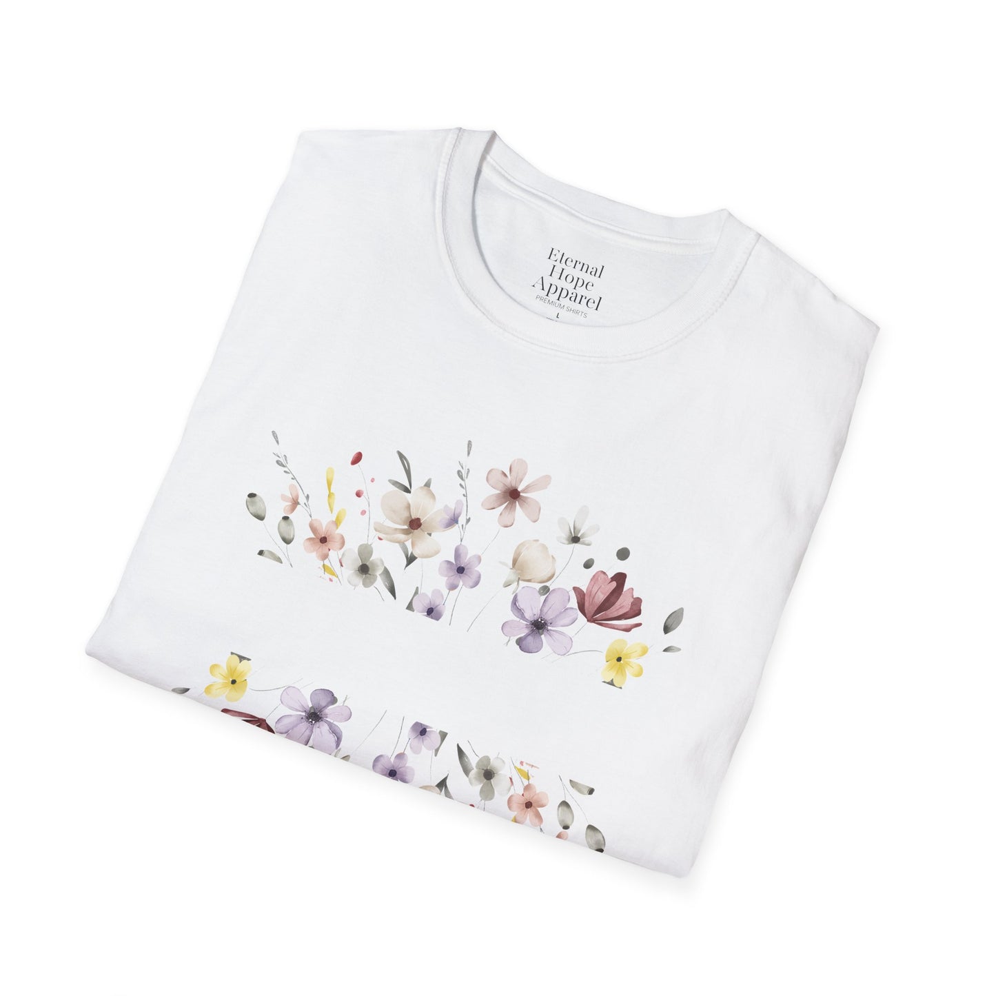 Floral Print Unisex Softstyle T-Shirt - Perfect for Casual Outings and Special Occasions