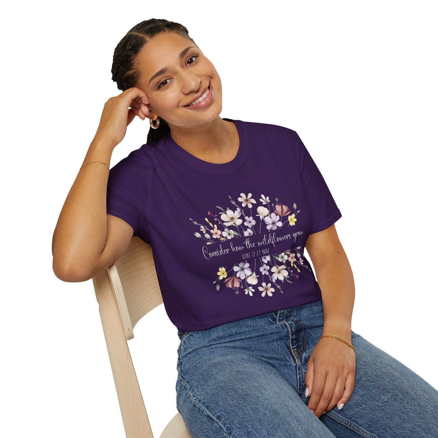 Floral Print Unisex Softstyle T-Shirt - Perfect for Casual Outings and Special Occasions
