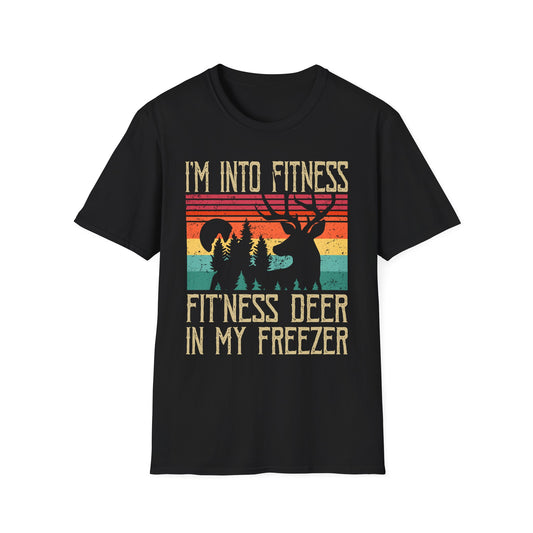 Funny Fitness Deer, hunting Unisex Softstyle T-Shirt