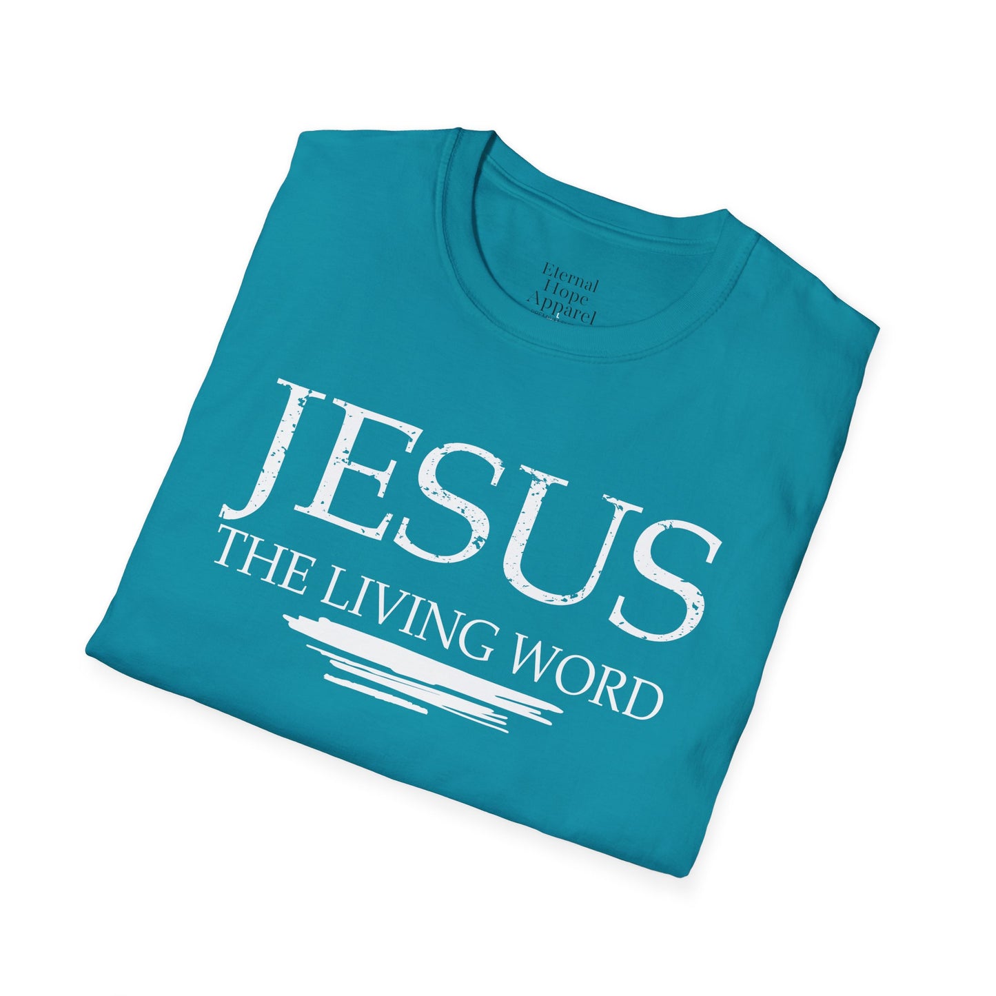 Jesus The Living Word Unisex Softstyle T-Shirt - Faith-Based Apparel