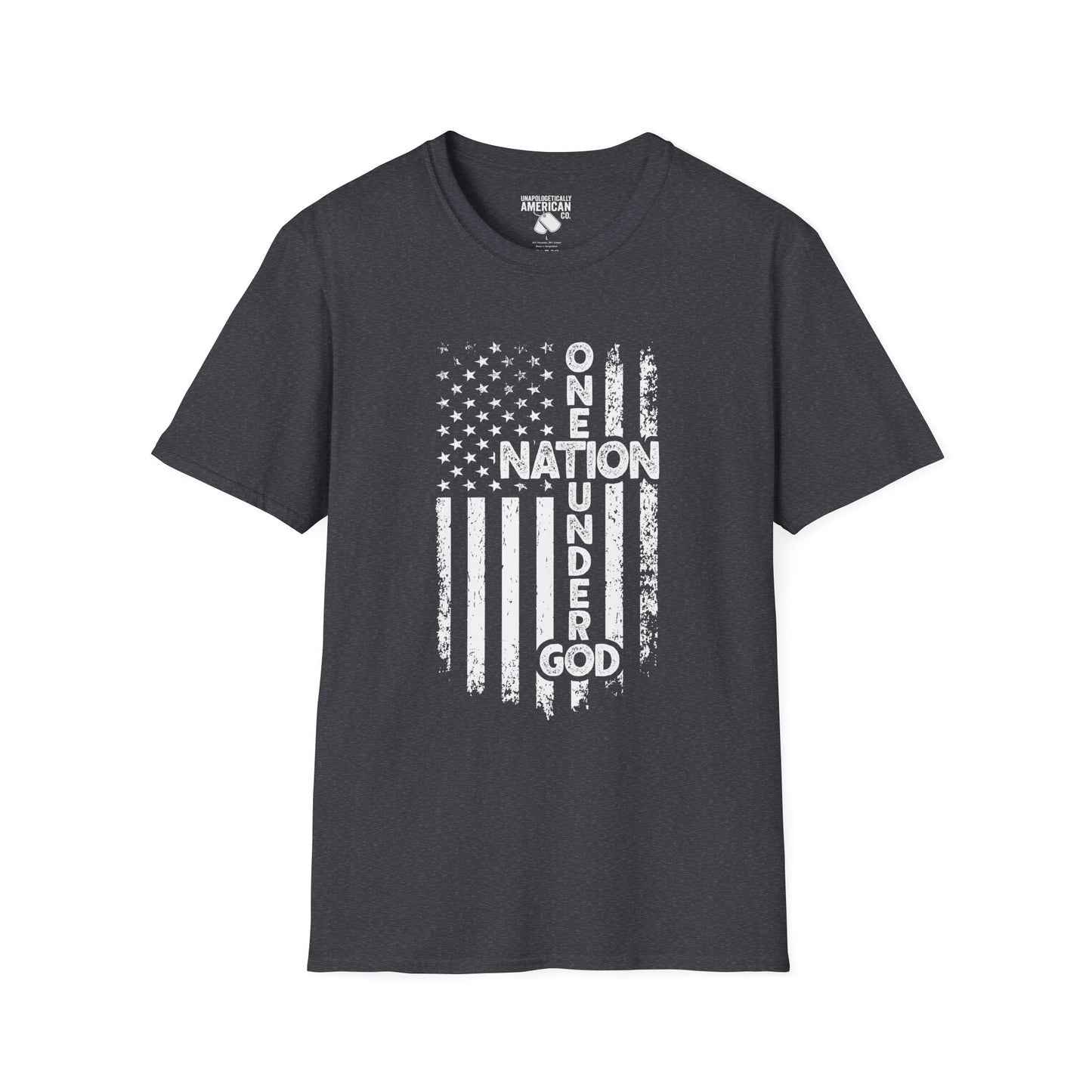 Patriotic Unisex T-Shirt - One Nation Under God - Comfortable, Casual Wear for Independence Day, Memorial Day, Gifts