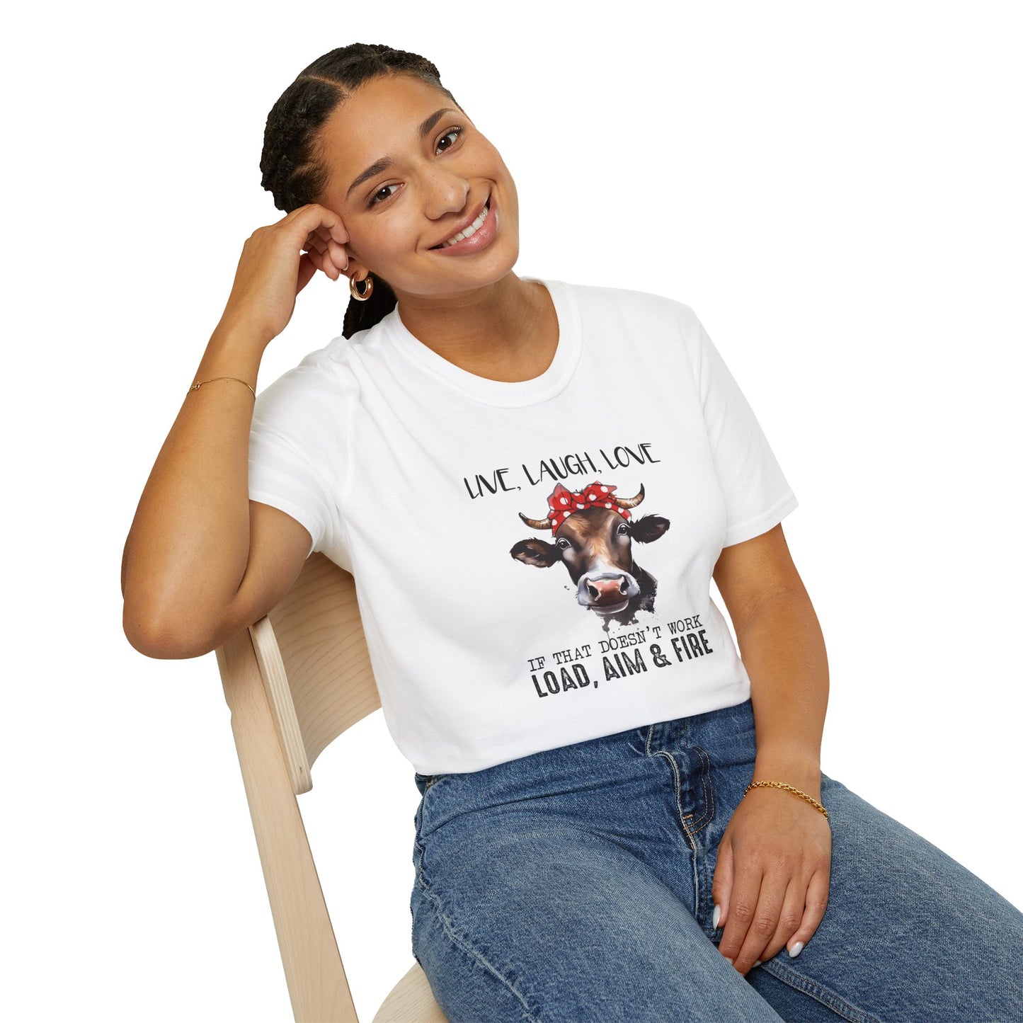 Live Laugh Love Cow T-Shirt for Farm Lovers