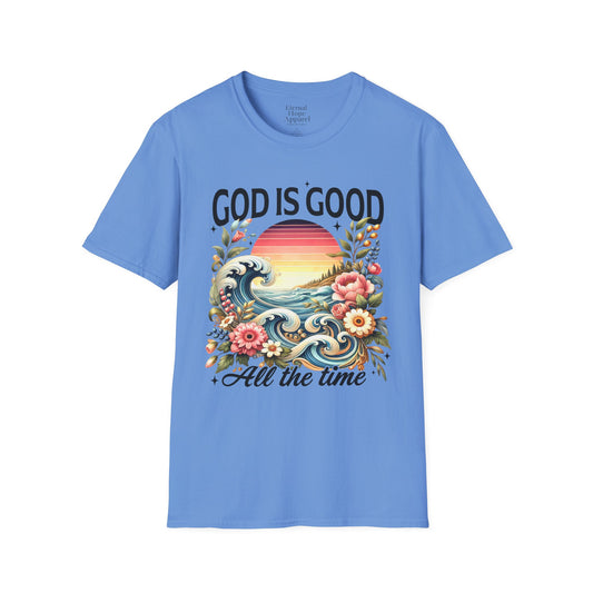 'God is Good' Wave and floral T-Shirt