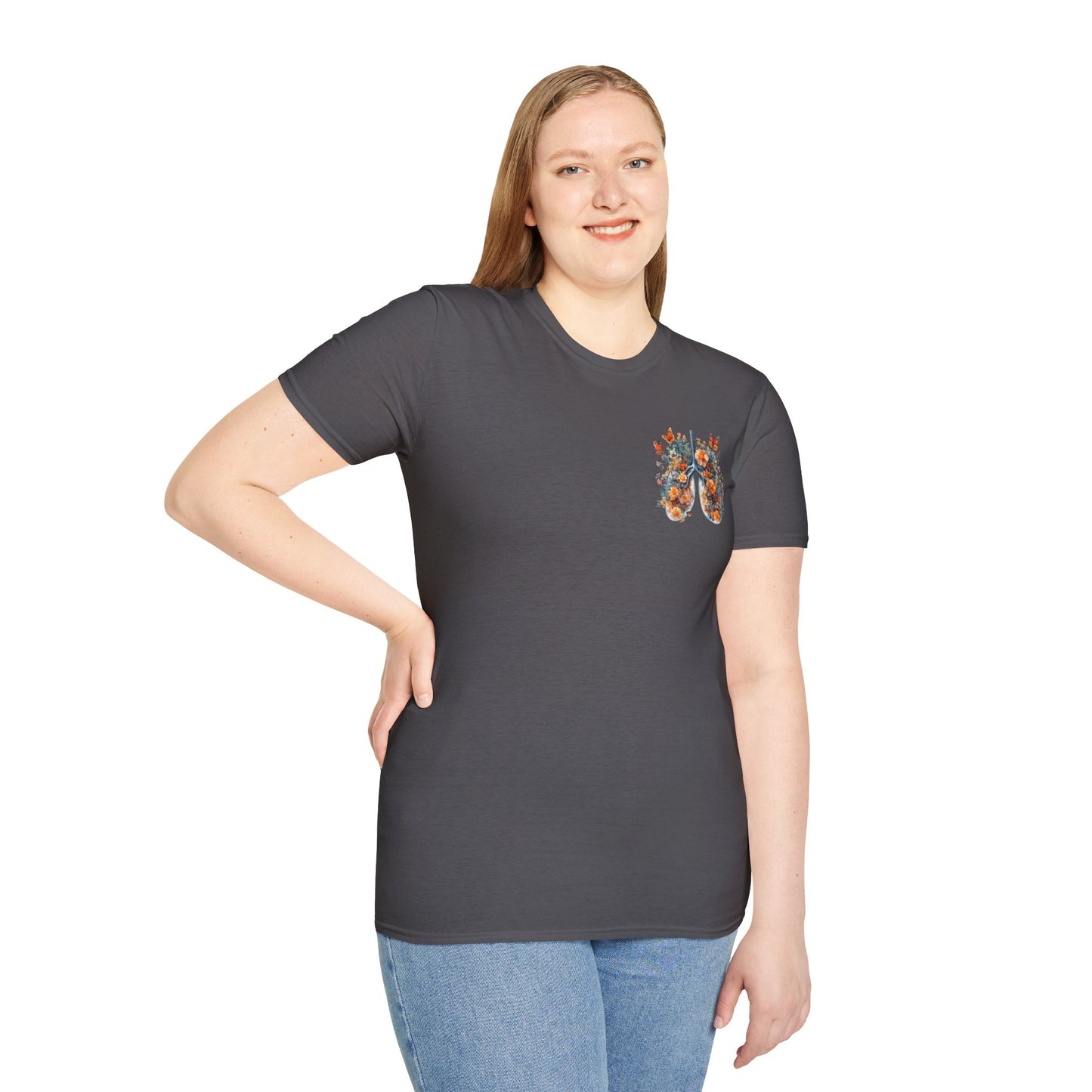Floral Lungs YHWH Unisex Soft Style T-Shirt - Nature-Inspired Design
