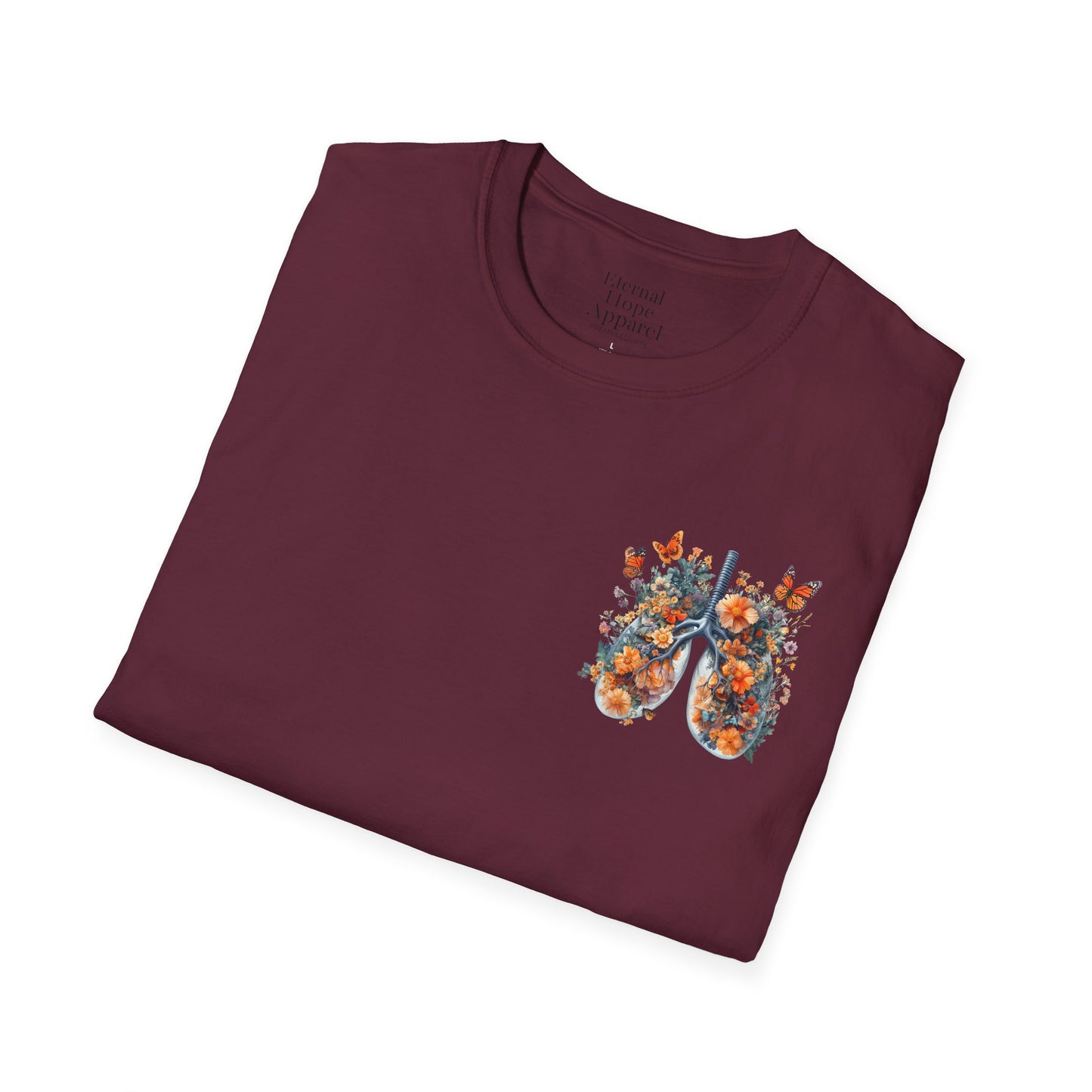 Floral Lungs YHWH Unisex Soft Style T-Shirt - Nature-Inspired Design