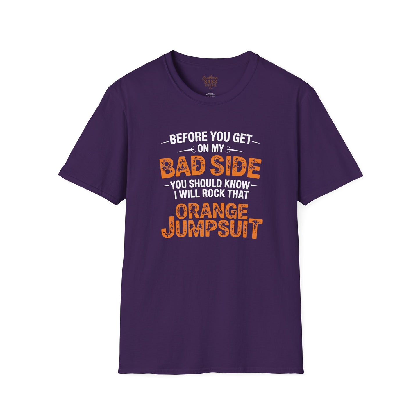 Rock Your Style with 'Bad Side' Orange Jumpsuit Quote
