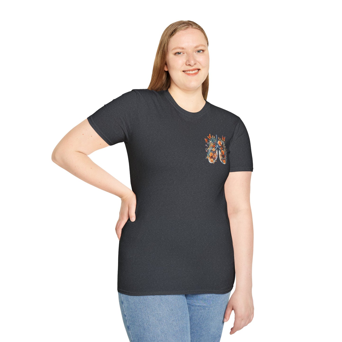 Floral Lungs YHWH Unisex Soft Style T-Shirt - Nature-Inspired Design